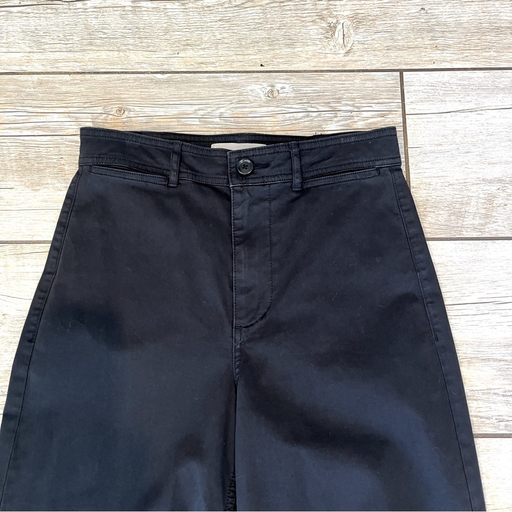 Everlane Black Hi Waisted Wide Leg Cropped Trousers Size 2 - Picture 10 of 11